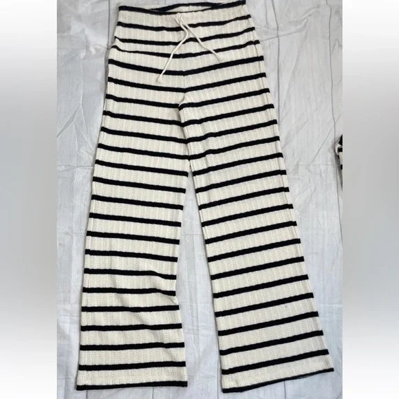 NEW‎ H&M black cream striped woven knit tank top & pant trousers Woman’s Size M - Picture 12 of 16